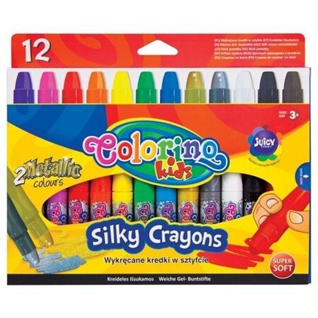 Colorino pastelky voskové Silky 3v1 v tužce, 12 barev, Obrázek produktu 