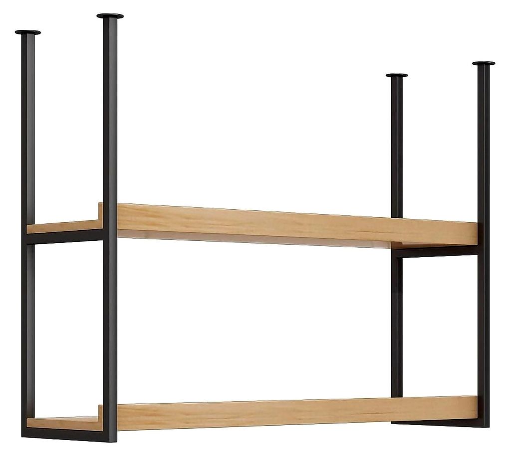 2-stufiges schwebendes Deckenregal, hängendes Organizer-Regal für Küche, Esszimmer, Bar und Café