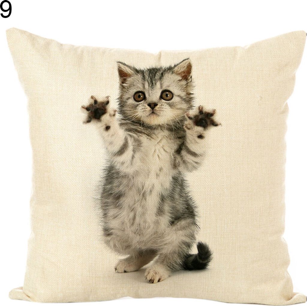 süße Katze weiche Wäsche Wurfkissen Kissenbedeckung Home Car Sofa Bettdekoration-9#