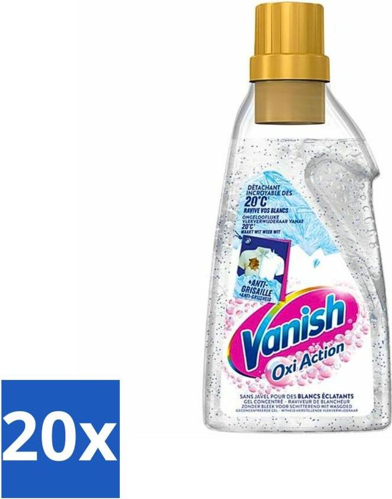 Vanish – Fleckenentferner – Oxi Action Booster Gel Whitening – Für weiße Wäsche – 750 ml - Vorteilspack - 20 Stücke