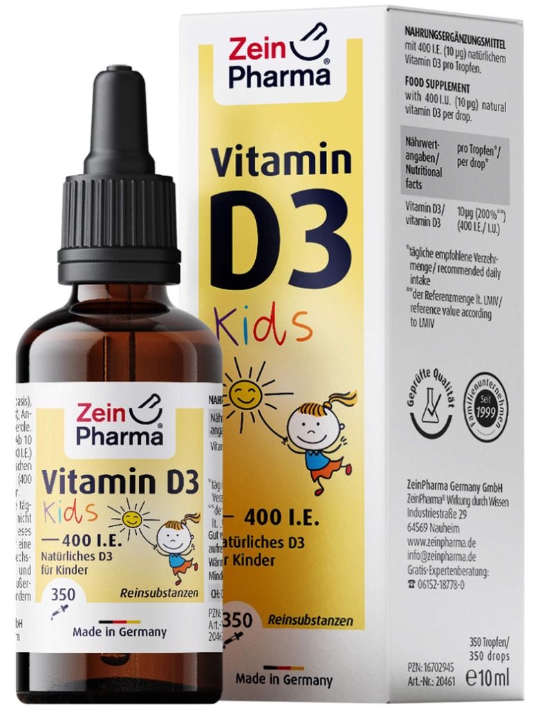 Zein Pharma vitamn d3 pro dti, 400 iu, tekutina, 10 ml Obrázek produktu 