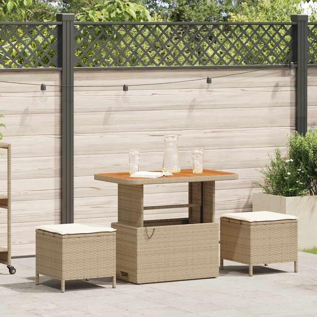 Maison Exclusive - Garten Essgruppe Beige Poly-Rattan