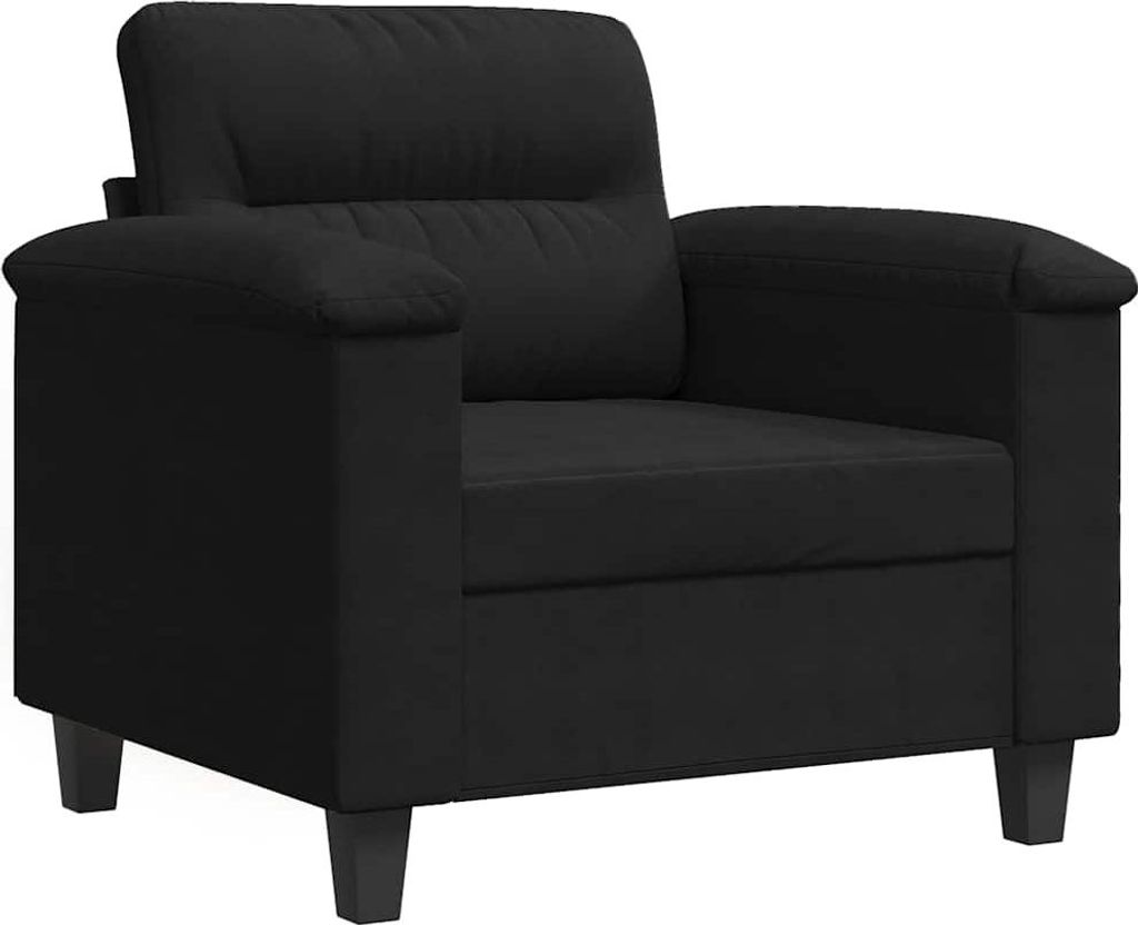 vidaXL Sessel Schwarz 60 cm Mikrofasergewebe