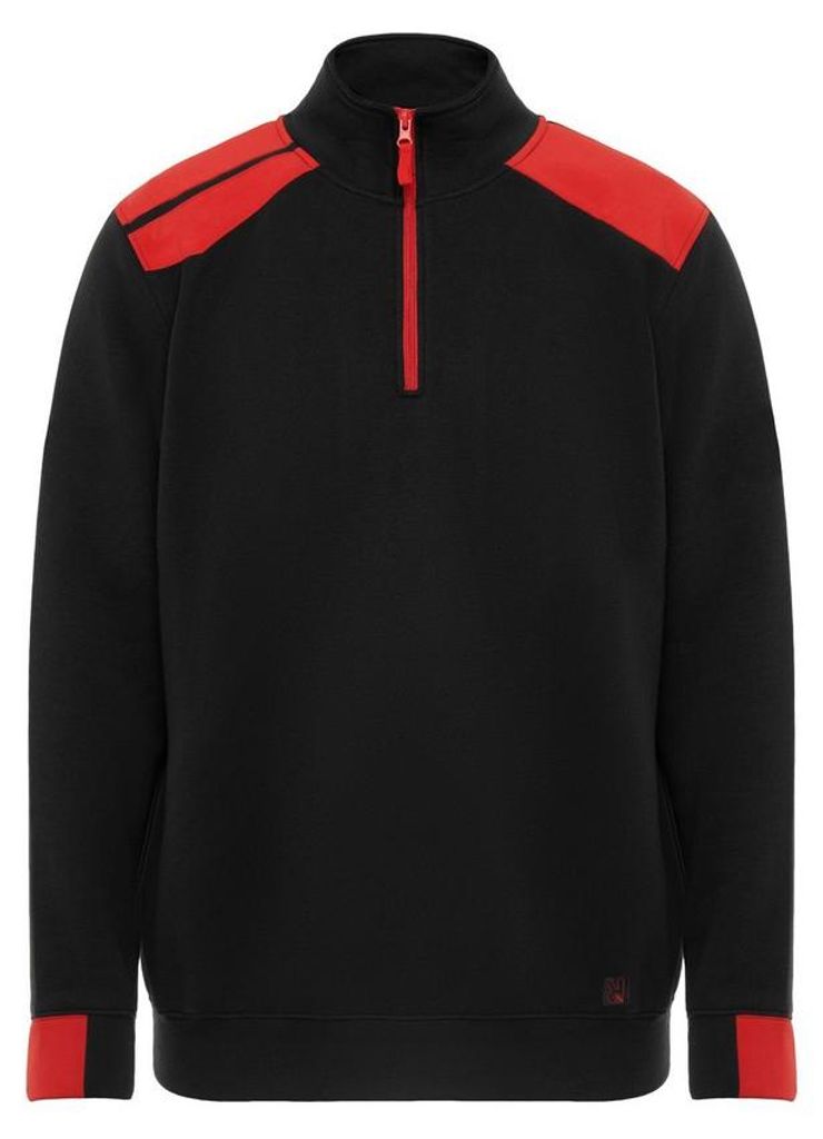 Roly Workwear - "Troyer Maverick" Sweatshirt für Herren/Damen Uni LT3574 (3XL) (Schwarz/Rot)
