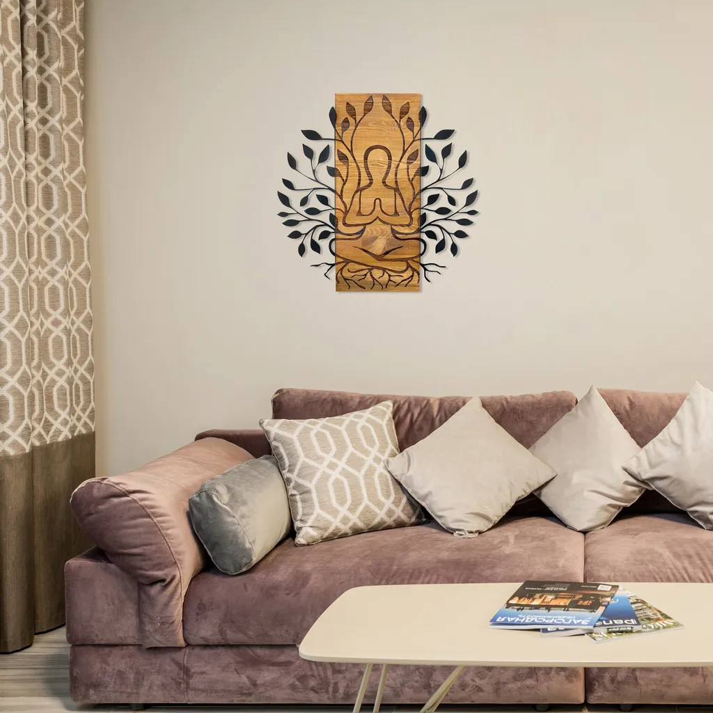 Decorazione da Parete Meditazione Wallity | Metallo Nero 58x57.5 cm - 2