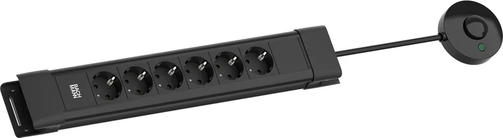 Ciabatta Bachmann Connectus 6 Vie Nera con Interruttore Esterno 2m