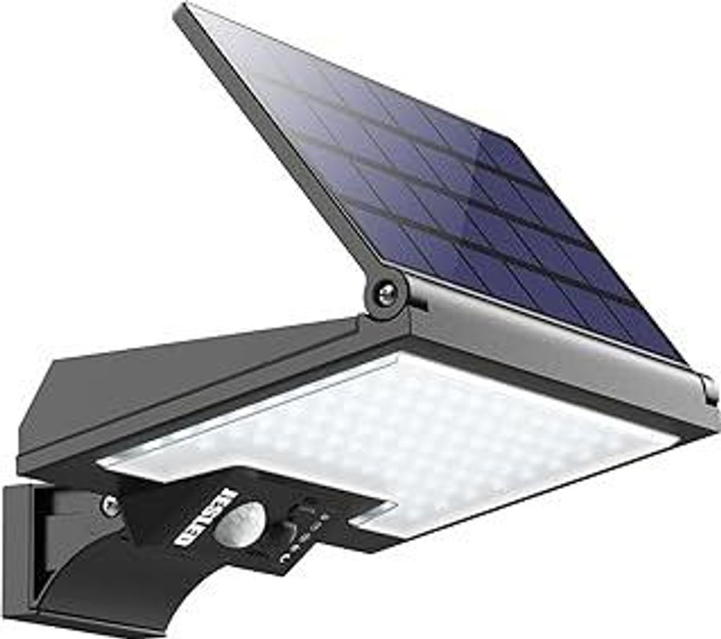 JESLED Solarleuchten für Außen, 108LEDs Solarlampen für Außen mit Bewegungsmelder, 4 Modi led Solar Strahler außen, IP65 Wasserdichte Solar La...