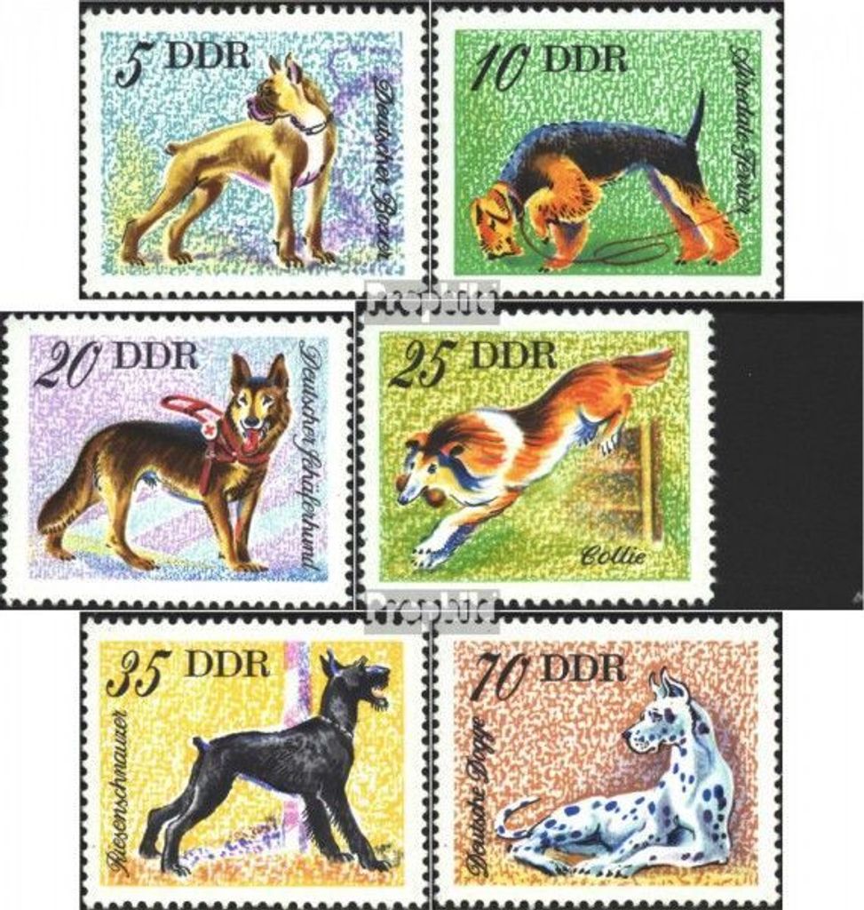 Briefmarken DDR 1976 Mi 2155-2160 (kompl.Ausgabe) gestempelt Hunderassen