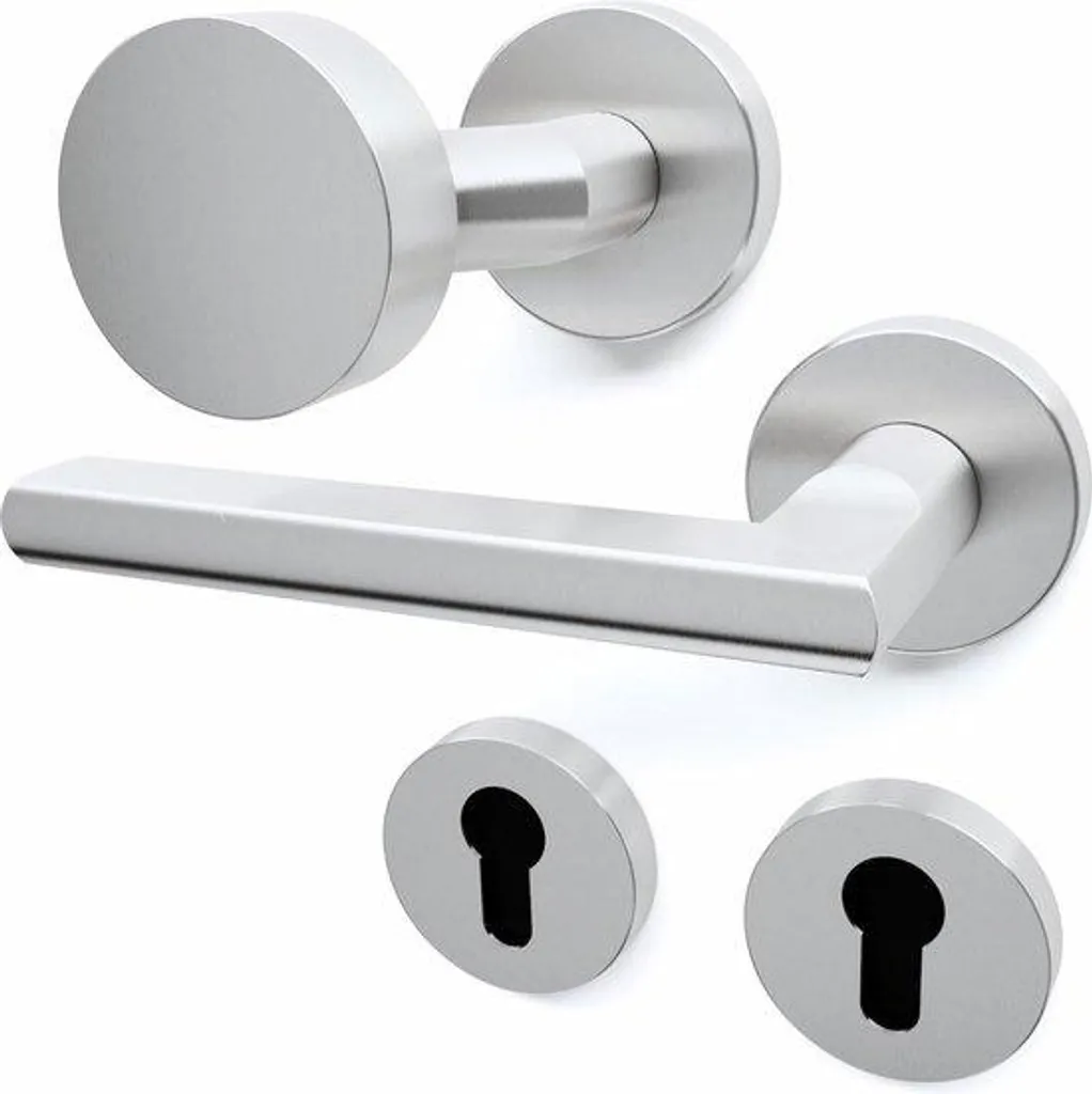 Bouton de porte design incurvé Vaste en acier inox pour porte intérieure