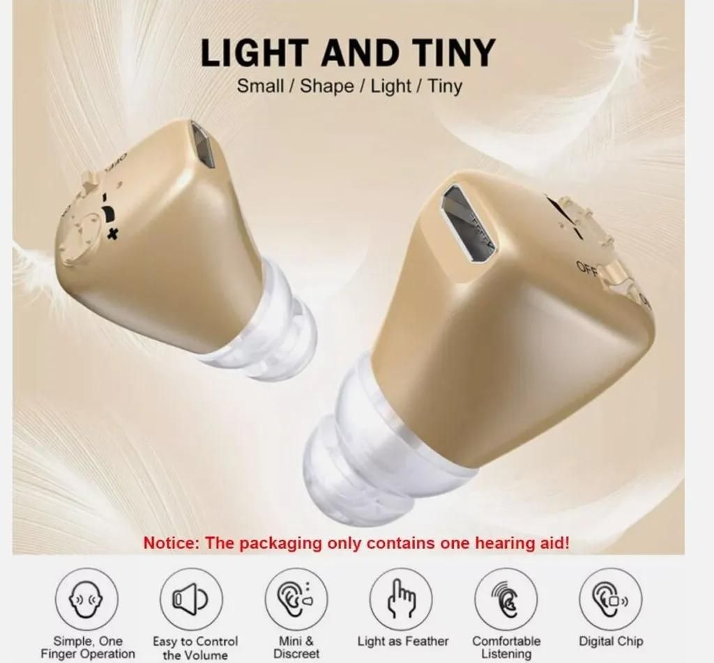 Mini Unsichtbares In-Ear-Hörgerät Wiederaufladbarer Soundverstärker Senioren/Erwachsene UK