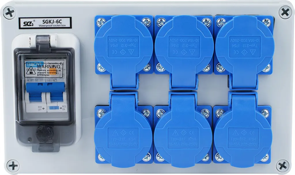 Coffret de chantier électrique 6 sorties étanche IP54 avec protection