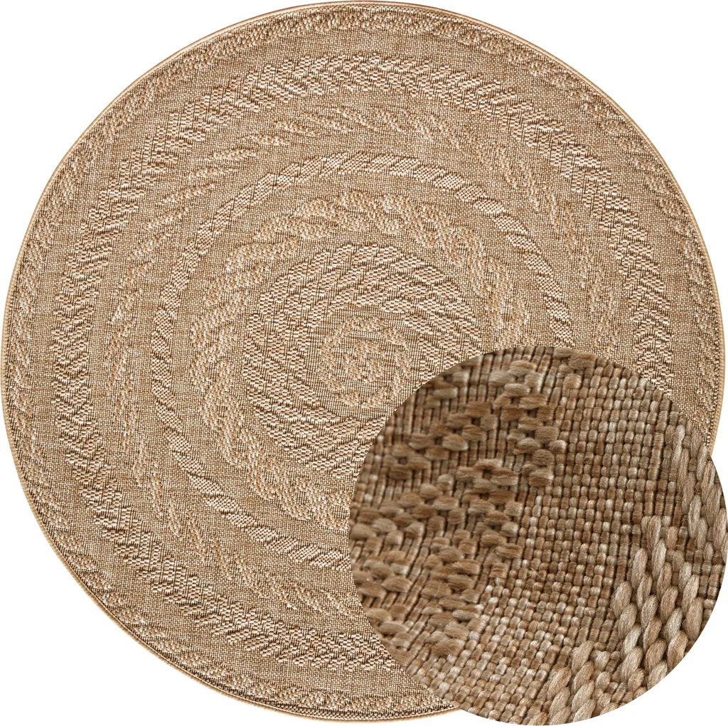 Tapis Almendro Hanse Home Anti-Tache et Anti-UV Beige Marron Toute Saison