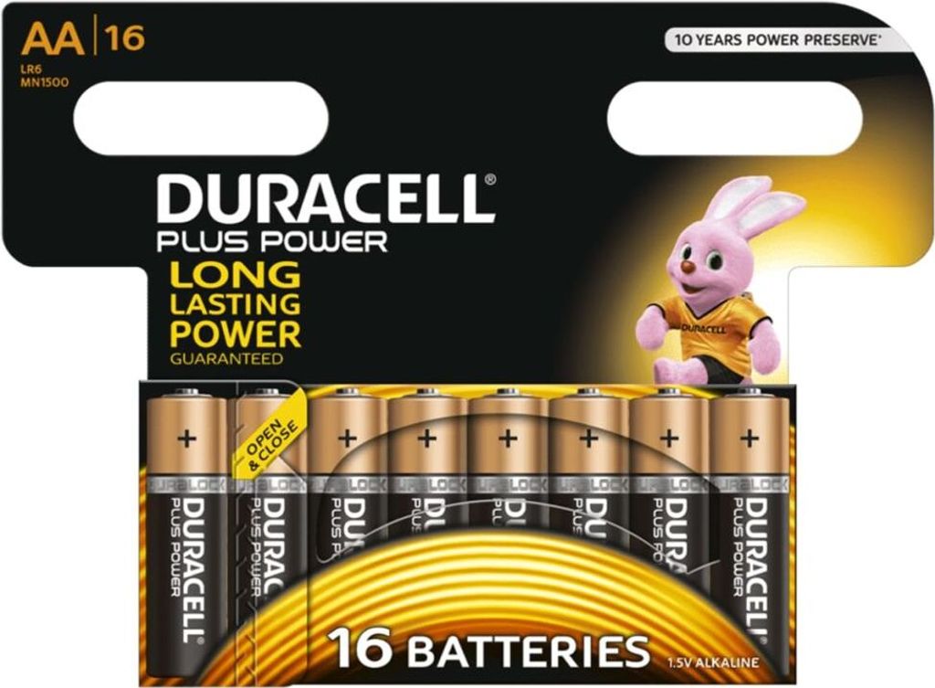 Duracell AA-Alkalibatterien Plus Power 16 Stk.