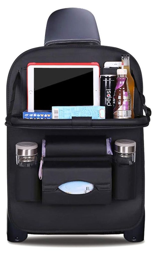 Auto-Organizer-Rückenlehnenschutz aus Kunstleder mit faltbarer Tablet-Halterung, wasserdichter Rückenlehnenschutz, Rückenlehnentasche für Kinde...