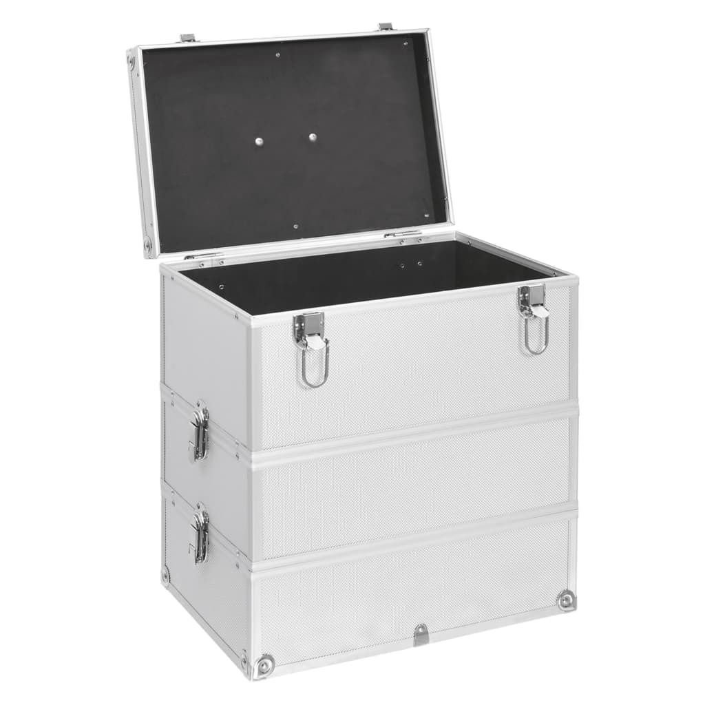 vidaXL Kozmetický kufrík 37x24x40 cm strieborný hliník Obrázok produktu 