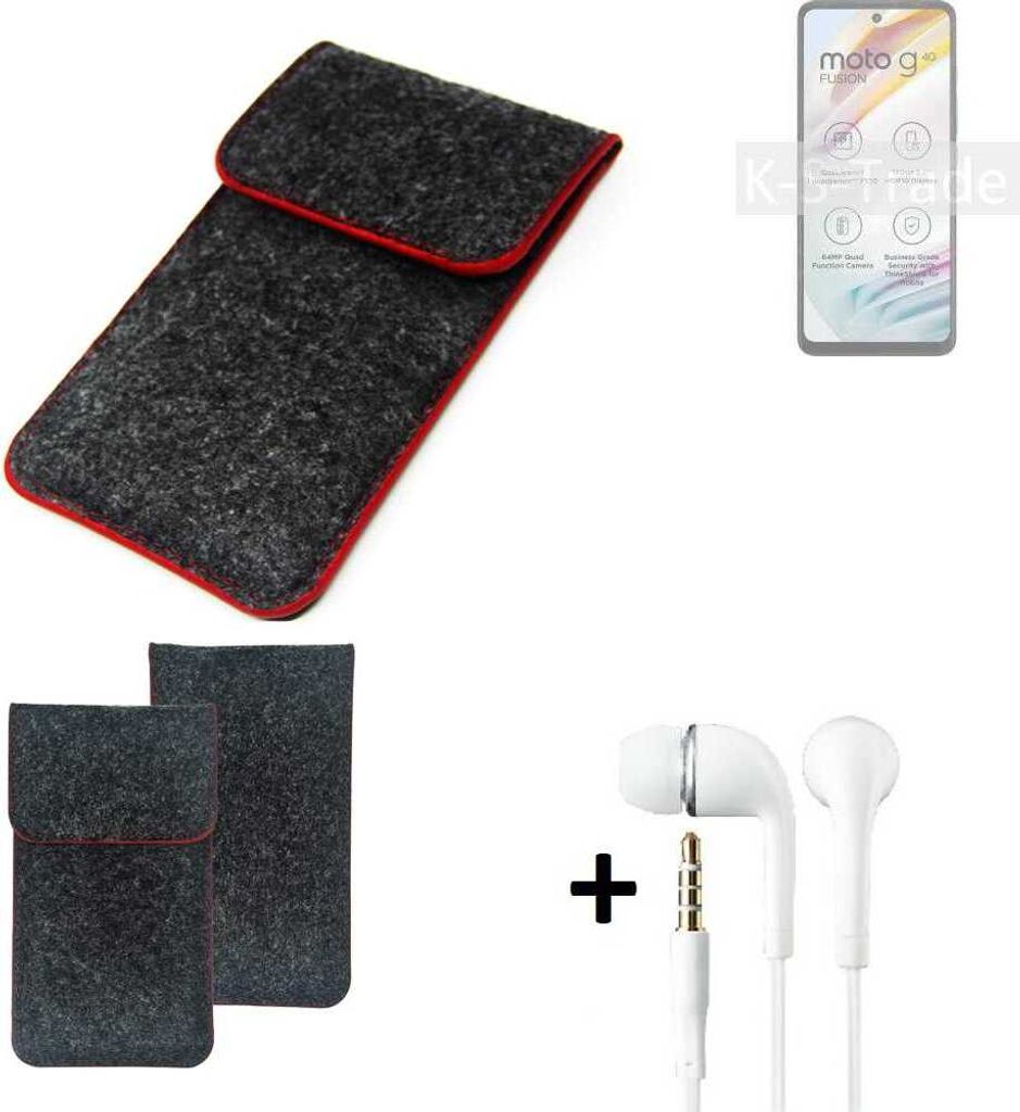 K-S-Trade Handy Schutz Hülle kompatibel mit Motorola Moto G40 Fusion Schutzhülle Handyhülle Filztasche Pouch Tasche Case Sleeve Filzhülle