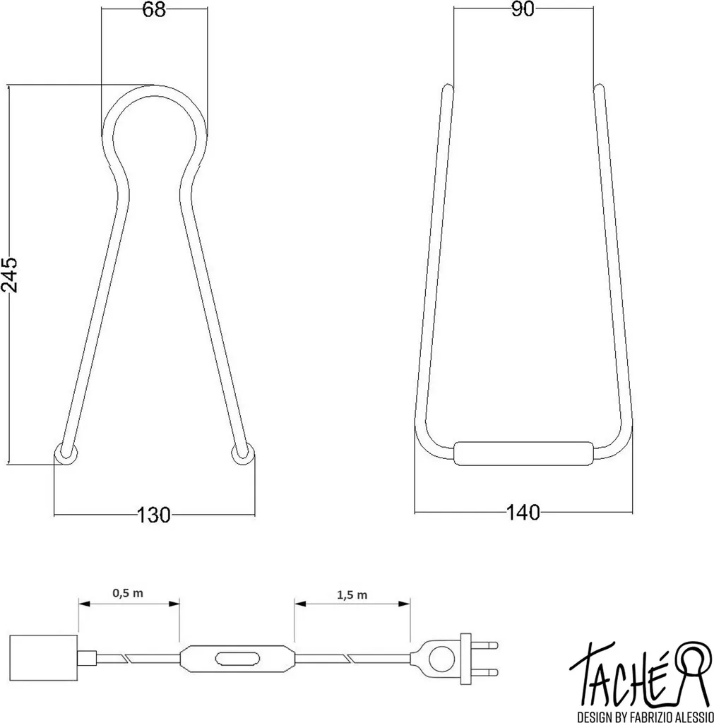 Lampe de Table Taché Metal : Solution d'Éclairage Stable à Branchement Facile - 4