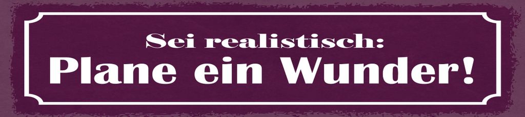 vianmo Blechschild 10x46 cm sei realistisch plane ein Wunder