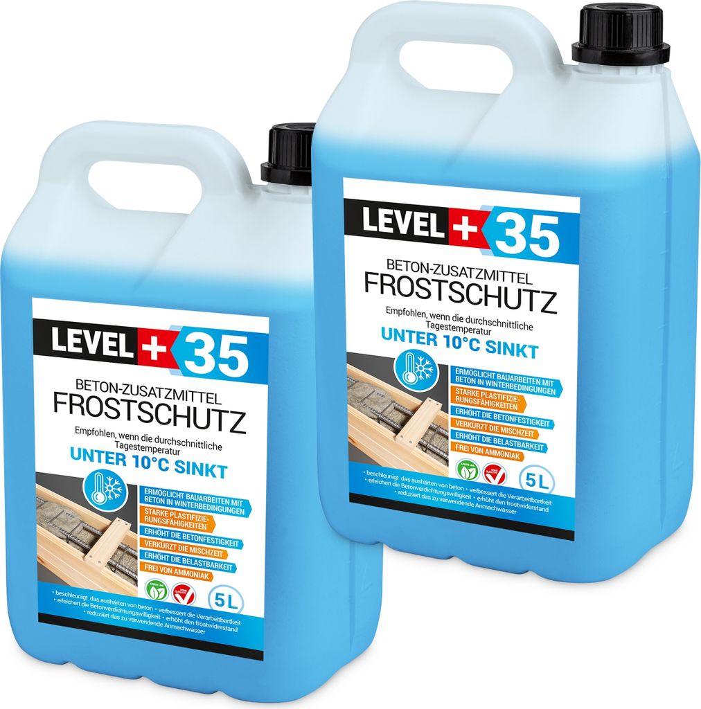 Frostschutz Plastifizierer 10L Beton-Zusatzmittel Level+ Betonverflüssiger L+35