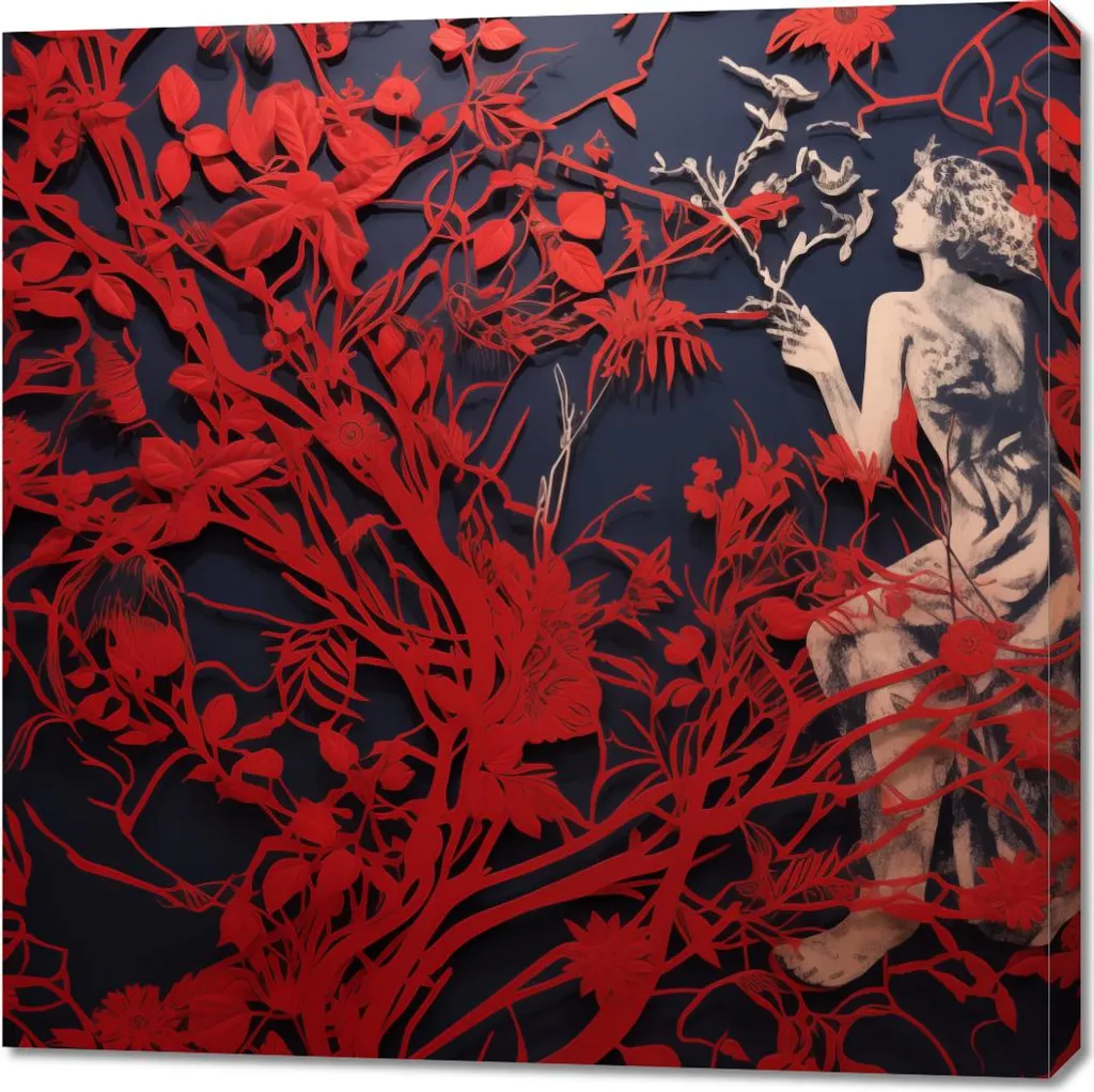Habiller un Mur Vide avec l'Image Jardin Secret Femmes 90 x 90 cm