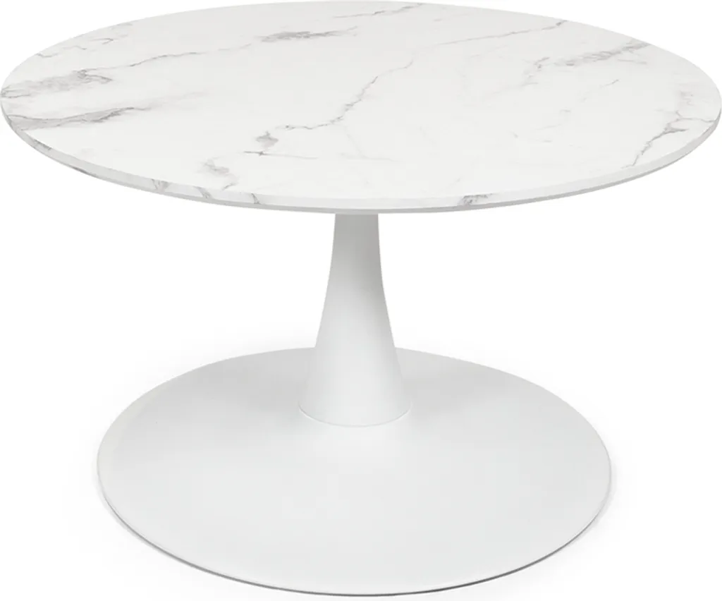 Table basse ronde Prague marbre blanc 80 cm nettoyage facile salon