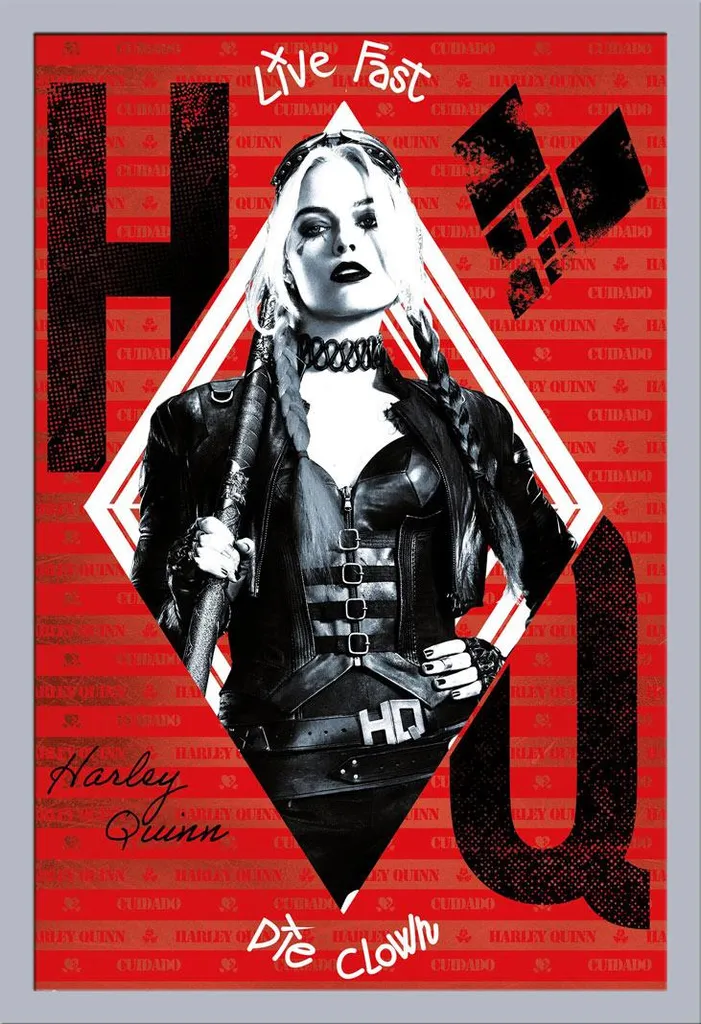 Suicide Squad, The - Poster - Harley + cornice rimovibile, Shinsuke® Maxi MDF argento, disco acrilico