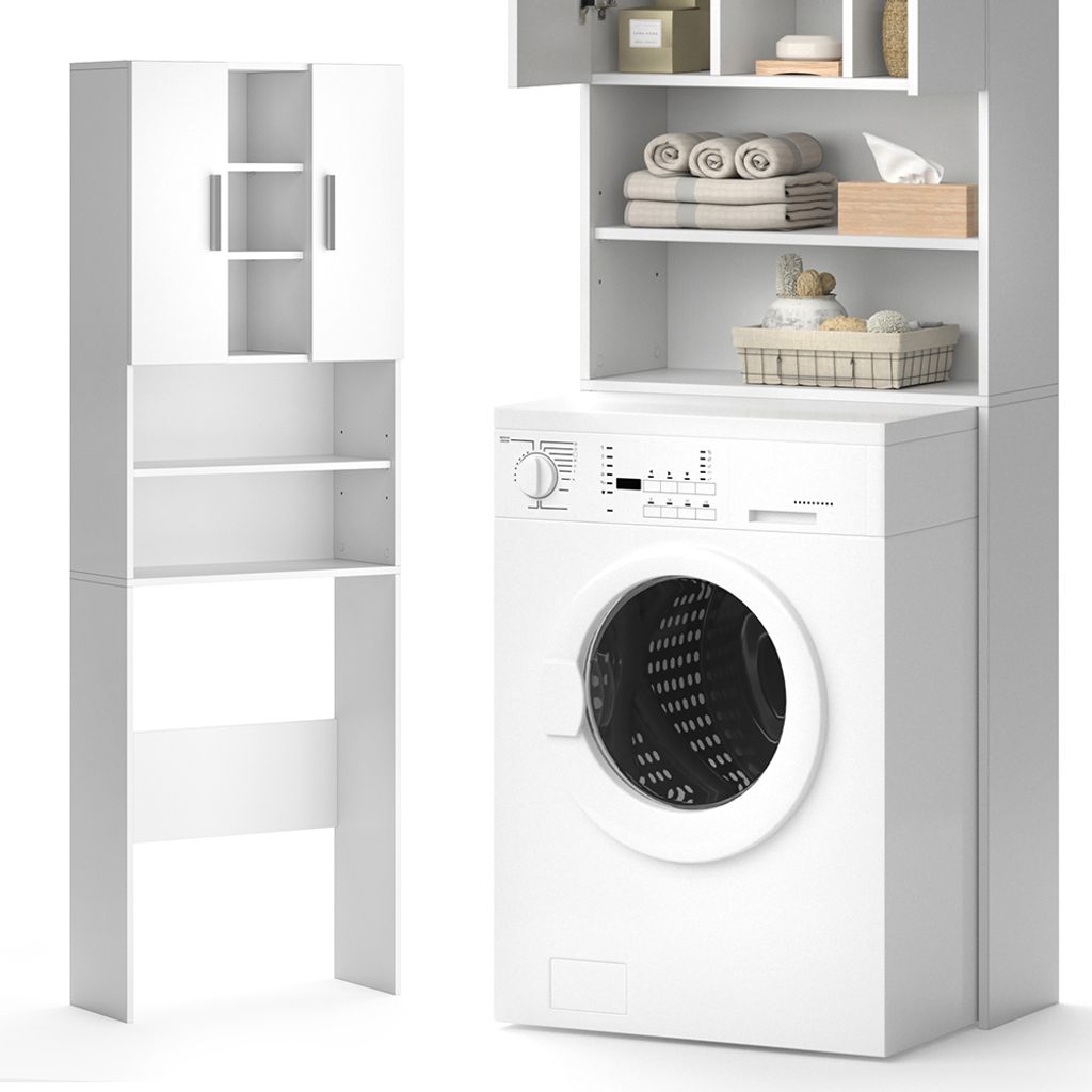 Vicco Waschmaschinenschrank Luis, 190 x 64 cm, Weiß Produktbild 6