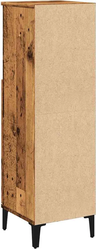 Colonna Bagno Effetto Legno Vecchio 30x30x100 cm Mobile Contenitore - 7