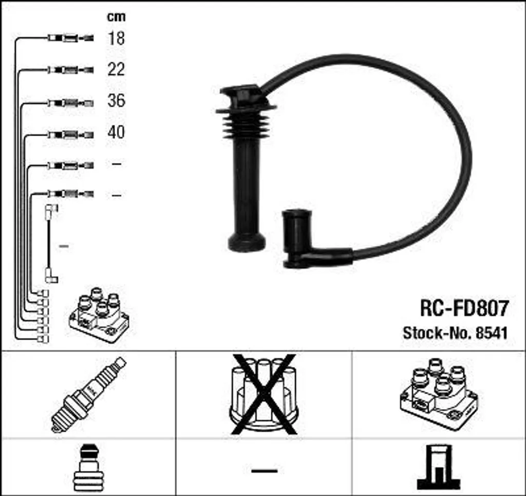 OFFERTA NGK 8541 Set Cavi Accensione Ford Volvo OE 1110740 | Disponibile