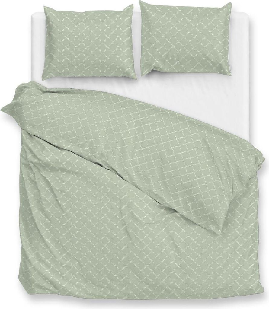 ZO!Home Linea di Satinado Dbo 240 Foam Green Bettwäsche 1 x Bettbezug 240x220 + 2 x Kopfkissenbezug 80x80 Foam-Green Kariert grün
