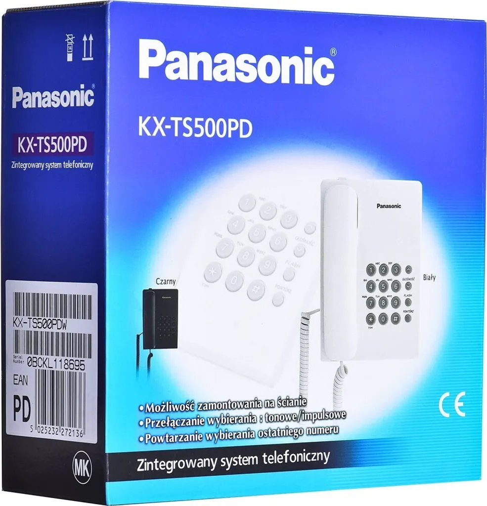 Panasonic KX-TS500PDW Telefono Fisso Bianco | Originale Panasonic - 4