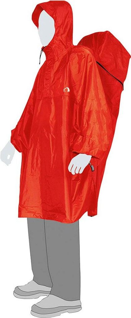 Tatonka Herren Poncho Cape, Uni Regenbekleidung, red, rot, Größe:XS