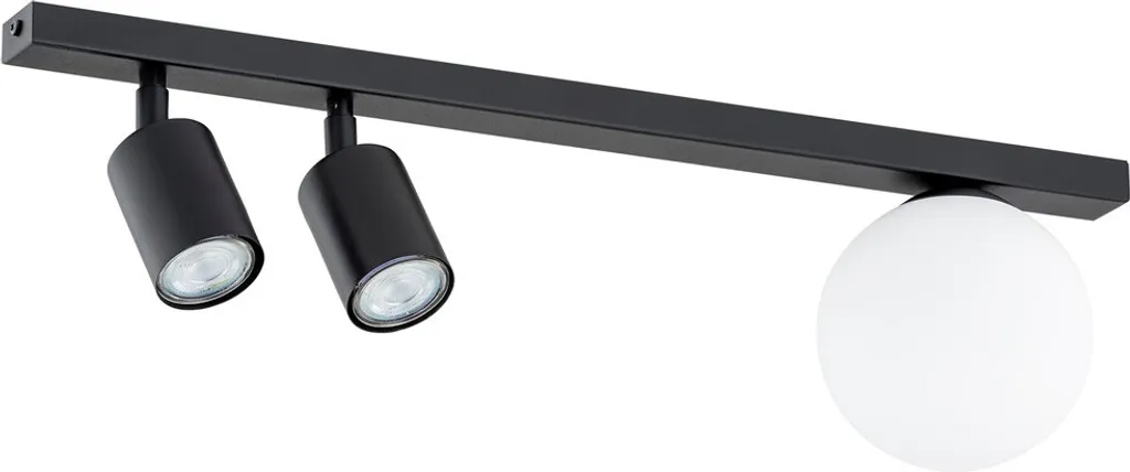 Rampe de plafond noire 60 cm avec spots orientables BASTER Emibig
