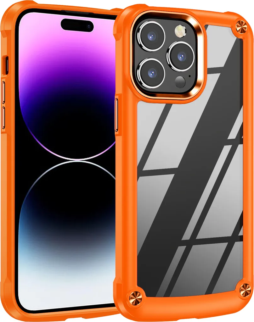Custodia iPhone 15 Pro Orange Accent - Design Ibrido Slim Antiurto