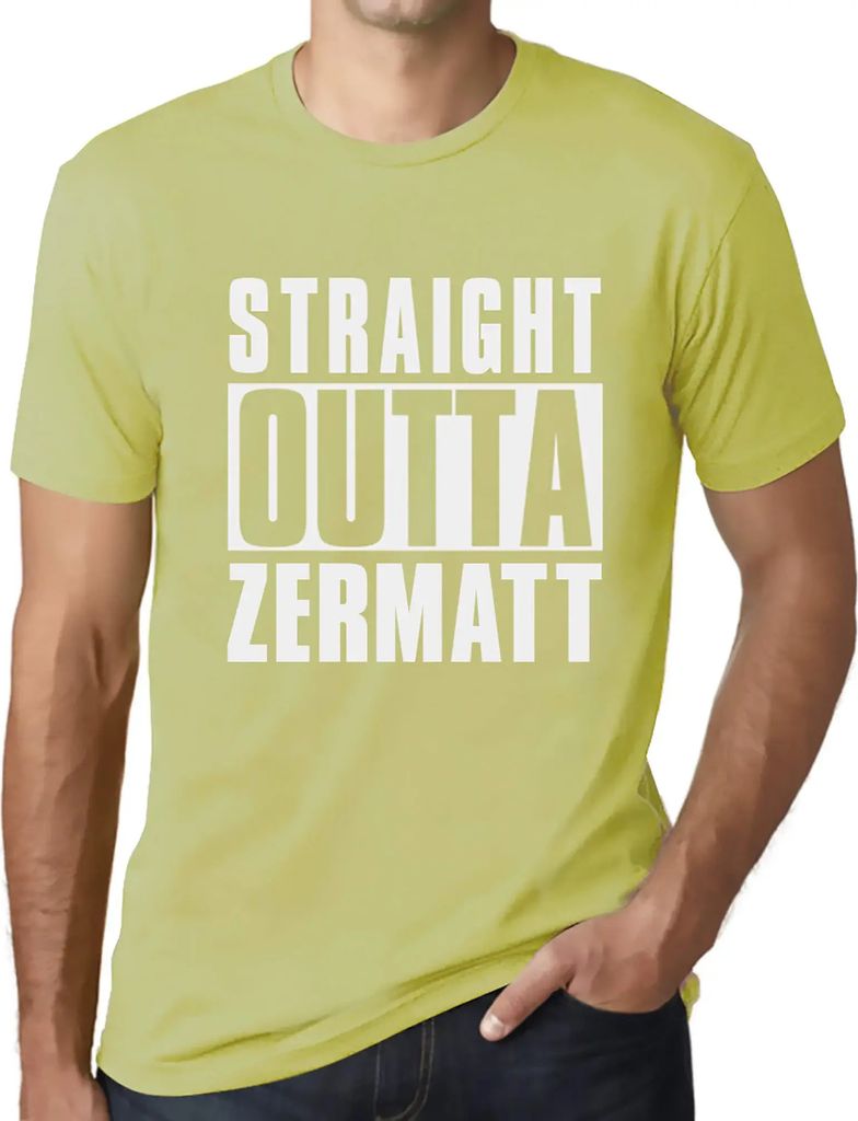Herren Grafik T-Shirt Direkt aus Zermatt – Straight Outta Zermatt – Öko-Verantwortlich Vintage Jahrgang Kurzarm Lustige Druck Geburtstag Gesch...