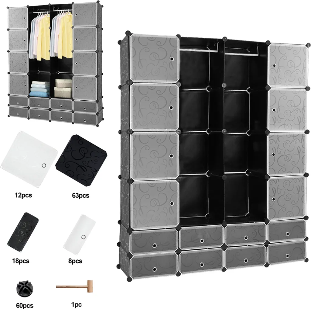 EINFEBEN Armadio fai da te Armadi Armadio con ante Sistema di scaffalature Armadio Armadi Armadi