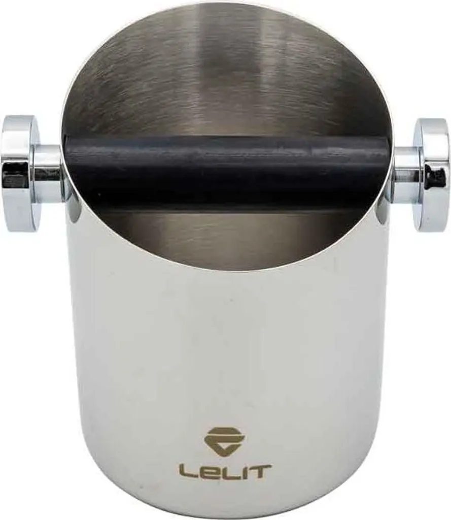 Lelit Knock Box avec chiffon et brosse accessoire café en acier inox