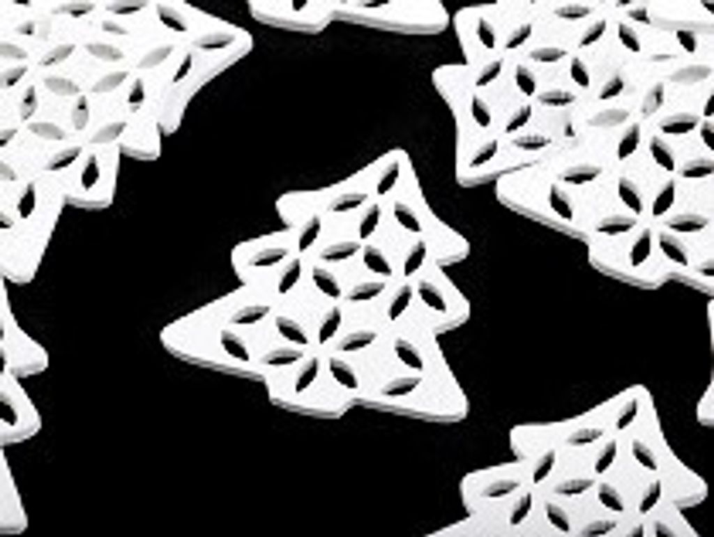 10 Bäume Holz 35x35mm weiß basteln Tanne Baum