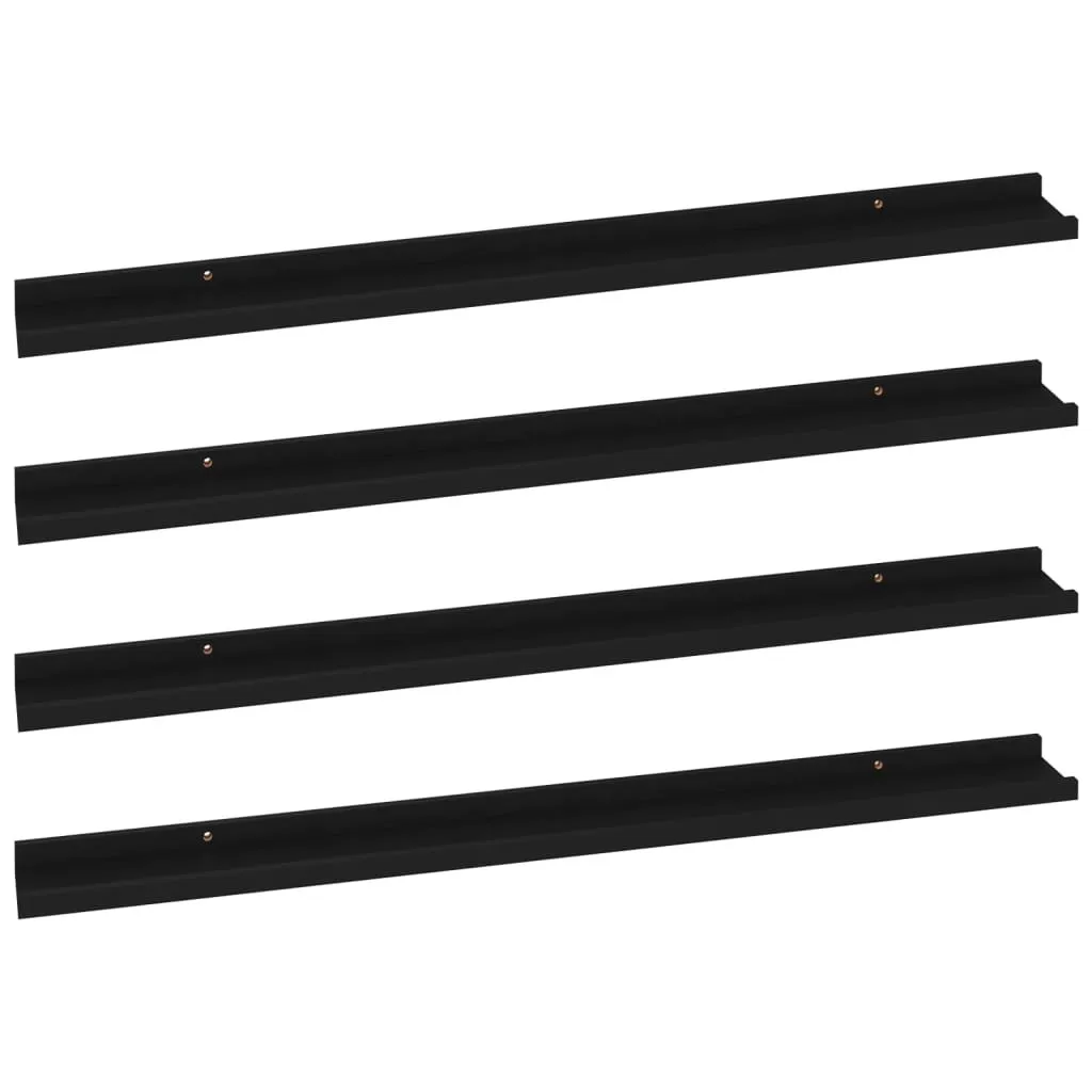 Offerta 4 Mensole Nere 100x9x3 cm | Ripiani in MDF Robusti e Facili