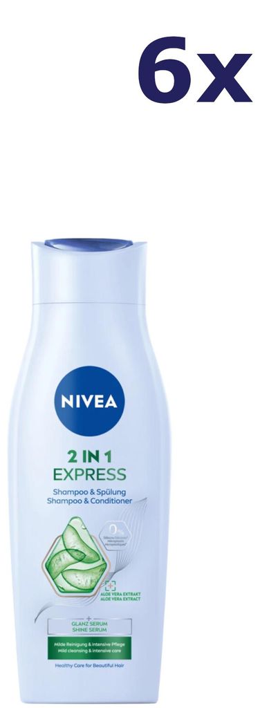 6x Nivea Shampoo - 2in1 Care Express 250 ml