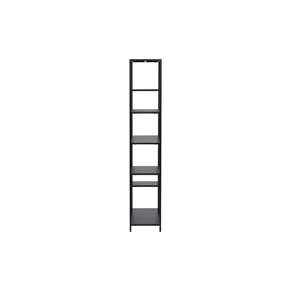 Bibliothèque ElAlto noire 6 étagères - Meuble de rangement robuste 180cm - 3