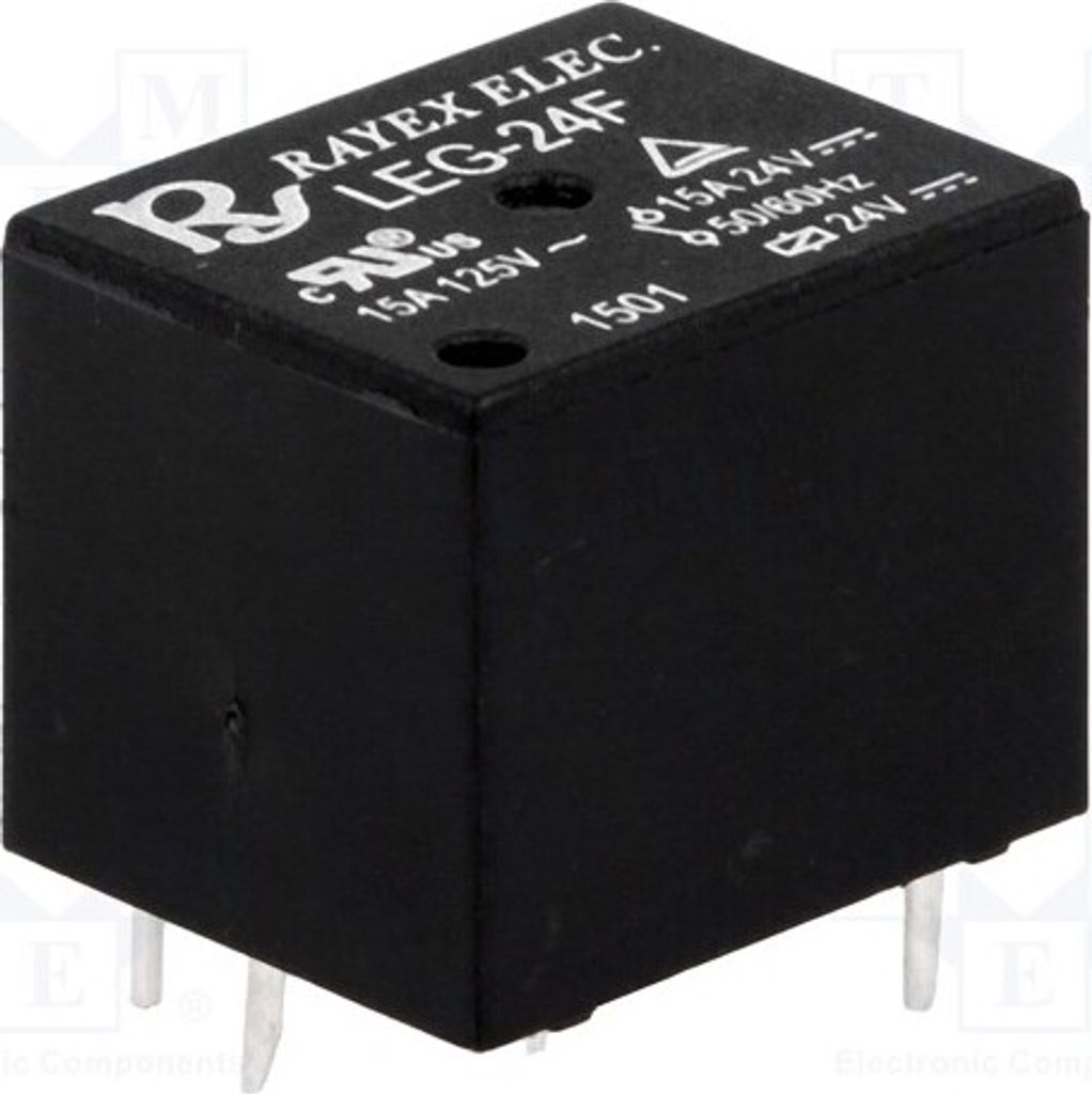 2x Relais: elektromagnetisch USpule : 24VDC 15A/120VAC Mini LEG-24F Elektromagne