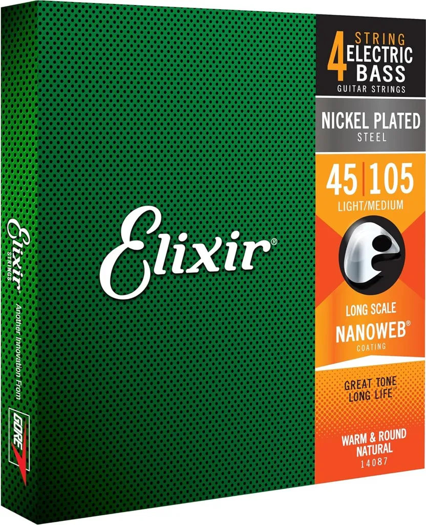 Cordes de basse Elixir Nanoweb Nickelwound pour scène et studio pro - 3