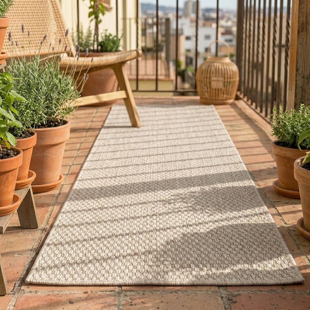 Volero - Balkonteppich - Costa Beige - 80x250 cm - Balkon, Garten / Terrasse - Modern