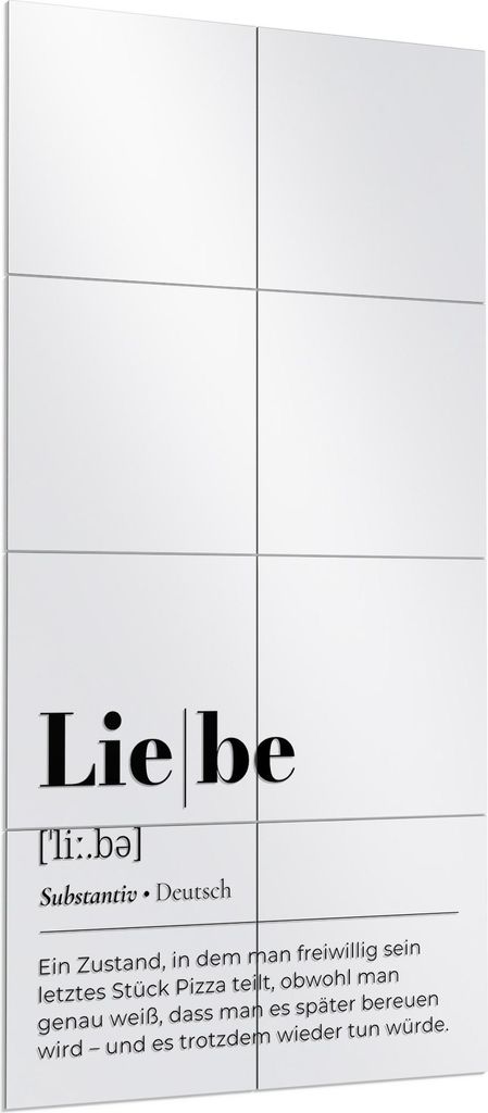 DEQORI Wandspiegel Puzzle 60x120 cm 'Liebe - Definition' Spiegel Ganzkörperspiegel