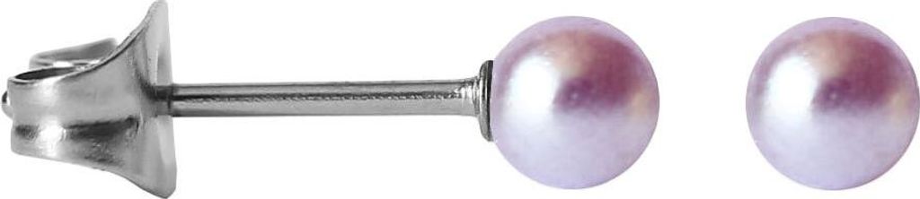 Chirurgenstahl Ohrstecker mit synthetischer Perle Größe - 5 mm Farbe - Lila