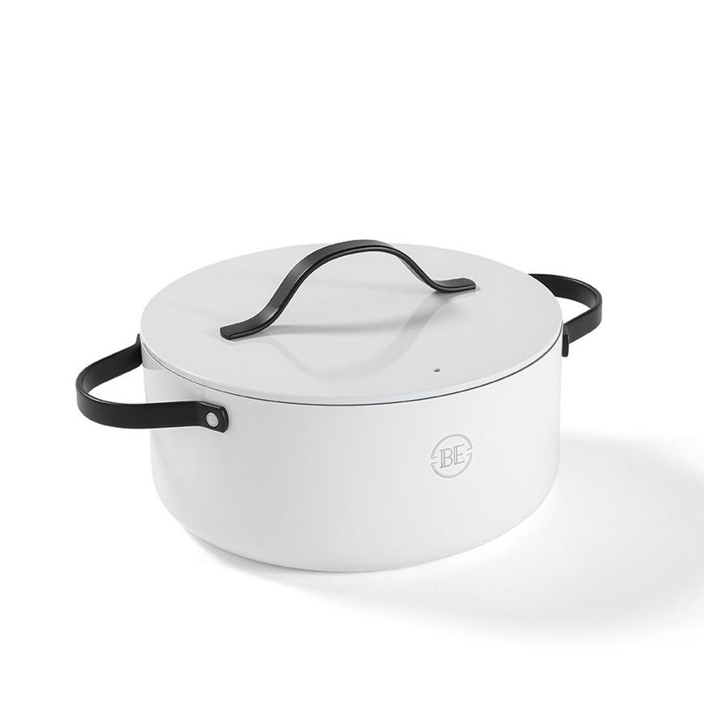 BE Living Kochtopf mit Deckel - Ø 24 cm - Suppentopf Induktion Pfanne - Antihaft-beschichtung - Geeignet für alle Herdarten - Hitzebeständige Gr...