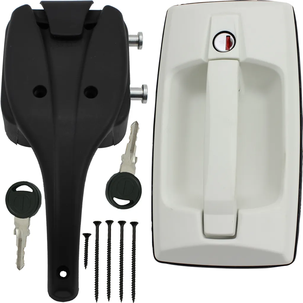 Serrure de porte ZADI pour caravane et camping-car - Coloris noir ou blanc