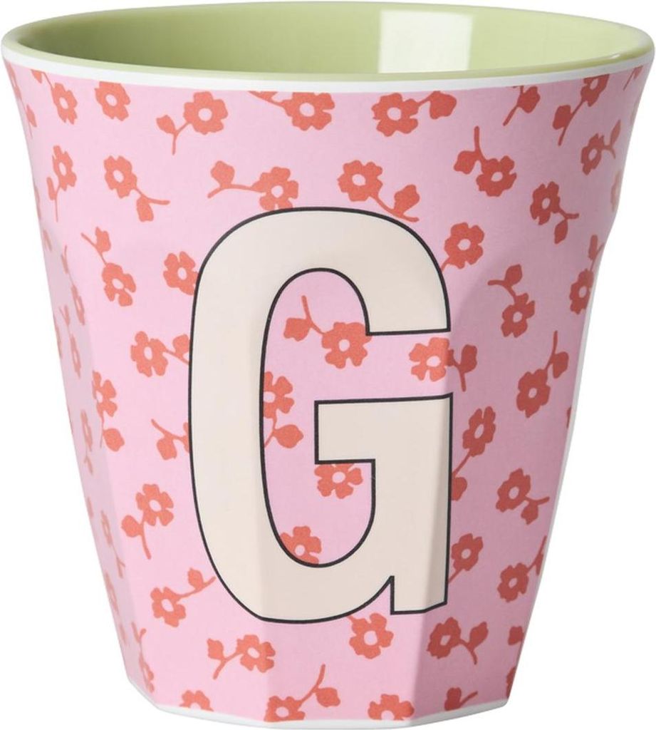 Rice Melamin Becher Medium Buchstaben Blumen G
