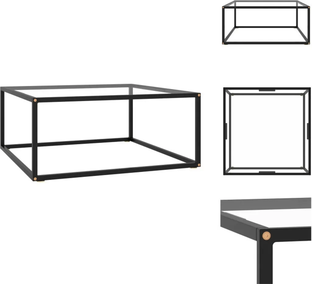 Tavolino da Caffè Moderno 80x80 Vetro Temperato Nero vidaXL